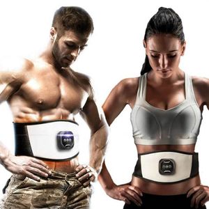 EMS Abdominal Adjustable PU Belt Electronic ABS Muscle Stimulator Toning Waist Trainer Loss Weight Fat Body Massage T191101203F