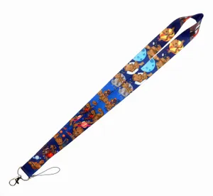 Mobiltelefonband charms 10st tecknad populära tecknade nycklar LANYARD ID BADGE Holder Neck Rope Keychain for Girls Wholesale Party Good Gifts 2023 # 112
