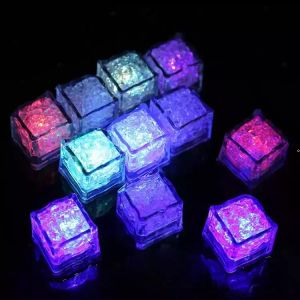 LED -gadget Aoto Colors Mini Romantic Luminous Artificial Ice Cube Flash Light Wedding Christmas Party Decoration 914