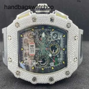 RicharMilles Orologi Orologio meccanico 18 carati Vvs1 + Moisonite bianco Diamante taglio rotondo Orologio da uomo di lusso automatico frj