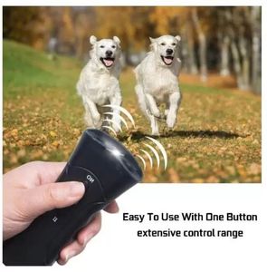 3 w 1 ultradźwiękowe LED Pet Dog Repeller Zatrzymaj Szkolenie Trainer Trainer Trainer Anti Barking Latarka