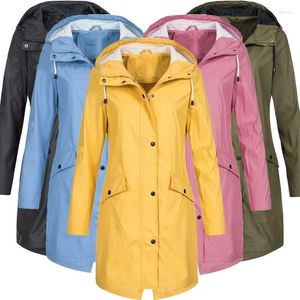 Kvinnors dike rockar Kvinnor Kläder Vind Rain Forest Jacket för män Outwear Overcoat Outdoor Warm Long Raincoat Waterproof Coat Ladies