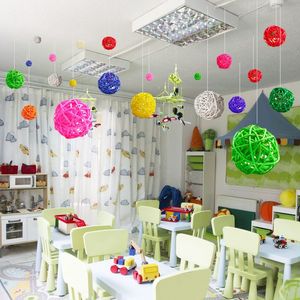 Juldekoration Creative Rattan Wicker Balls Home School Hanging Sepaktakraw Pendant Event Kindergarten Kids Toys