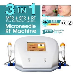 Hot 20 punte RF frazionaria Microneedling RF macchina 25 49 81 pin Microneedle antirughe rimozione cicatrice da acne 2 maniglie ringiovanimento della pelle attrezzatura di bellezza