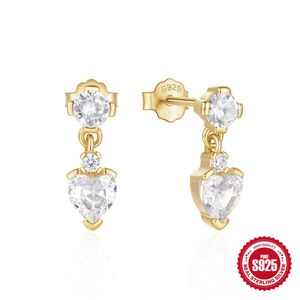 925 sterling silver romantice heart diamond stud earrings for women luxury cubic zirconia earrings jewelry valentines/birthday/party gift