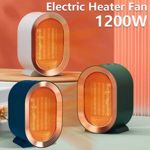 Home Heaters Desktop Electric Heater Mini Portable Fan Heater 1200W PTC Ceramic Heating Warm Air Blower Warmer Machine for Home Office HKD230904