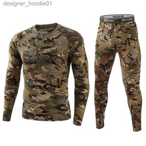 Mens Thermal Underwear Mens Thermal Underwear Winter Camouflage Thermal Underwear Outdoor Sports Tactical Compression Fleece Warm Thermo Underwear Long Johns Se