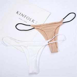 Frauenhöschen Dünne Riemchen Frauen Tangas und G-Strings Plus Größe Low Rise Weibliche Tanga Baumwolle Bikini Unterwäsche S-XL Solide CO2499