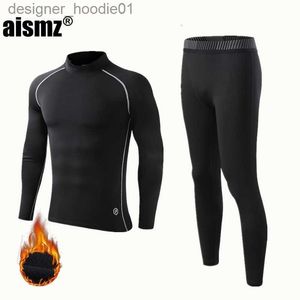 Intimo termico da uomo Tute da uomo Aismz Intimo termico invernale Ragazzo Uomo Caldo Primo strato Uomo Sport Rashgard Pile Compressione Seconda pelle Mutande lunghe 230301 L