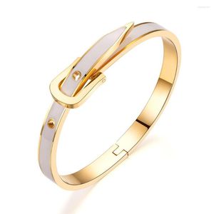 Bangle JENNIESA Aço Inoxidável Cuff Pulseiras Pulseiras Para Mulheres Homens Cinto Snakeskin Texturizado Pulseira Ajustável Acessórios De Ouro