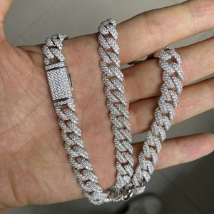 Holycome Fine Hip Hop Schmuck Silber Iced Out kubanische Kette Halskette vergoldete kubanische Gliederkette mit Moissanit