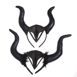 Halloween Sleeping Charm Witch Head Band Foreign Trade Bullhorn Demon Black Hair Band Ball Dressing Performance Props