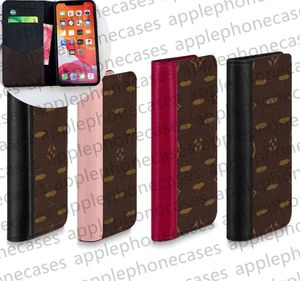 Luxury Leather Folio Phone Case Designer iPhone Case Flip Card Holder för Apple iPhone 15 14 13 12 11 Pro Max 14Plus 14Promax XS XR 7P 8 Märke Wallet Card -kortplats Mobilt omslag