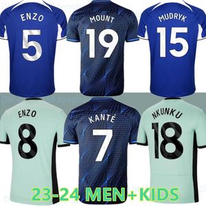 23 24 CFC Soccer Jerseys Nkunku Pulisic Mount Joao Felix Havertz Sterling 2023 2024 Football Shirt Men Kids Mensue T. Silva Cucurella