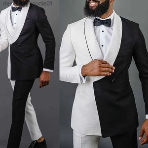 Men's Suits Blazers Plus Size Color Matching Wedding Tuxedos Double Breasted Mens Pants Suits Handsome Men Prom Party Formal Outfit Jacket And Pants L230914
