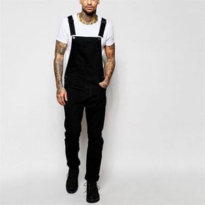 Mens Pocket Jeans Hombre övergripande jumpsuit streetwear övergripande Suspender Pantalones Hombre Jeans Para Kot Pantolon1287b