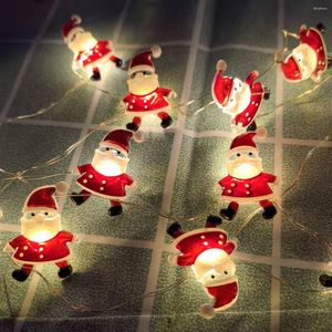 Strings Battery Operated 2M 3M Santa Snowman LED Fairy Light String Year Indoor Christmas Tree Garland Lamp Wedding Home Decoration