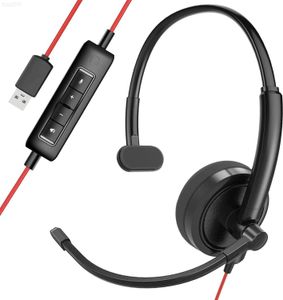 Handy-Kopfhörer HROEENOI Premium-USB-Kabel-Headset mit NoiseCancellingMikrofonId ealfo rPC LaptopZoom Call sSkype MeetingsCallCe nter sandHL20309015