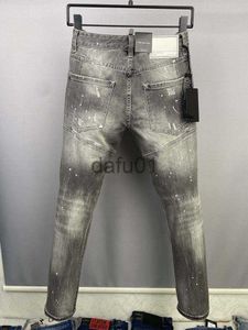 Mäns jeans herrar jeans mager nöd rippade förstörda stretch cyklist denim vit svart blå smal fit hip hop byxor för män storlek 44-54 topp qua273m x0914