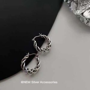 Hoop Earrings Harnie Shop In Fashion Hiphop INS Unisex Silver Earring S925 Sterling