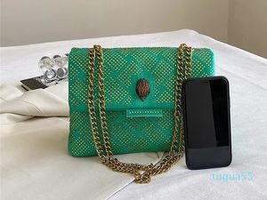 Bolsa de cabeça de águia diamante bolsa de ombro feminina design de moda mensageiro moderno pequeno quadrado