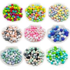 Teethers Toys CuteIdea 20pcs Silicone Beads 9mm Round Pearl Food Grade BPA Free DIY Pacifier Clip Chain Jewelry Baby Teething Rodent 230914