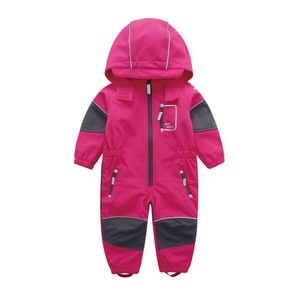 Conjuntos de roupas Hiheart 2 5T Crianças Meninos Meninas Macacão Impermeável Global PU Chuva Calças Bebê Com Capuz Rainwear Outdoor Sportswear 230914