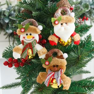 Sino de natal pingente boneca dos desenhos animados metal redondo sino pingente árvore de natal decoração presente p90