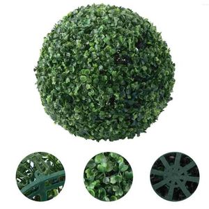 Dekorativa blommor 23 cm konstgjorda tak boxwood topiary växter bollar för inomhus utomhus trädgård bröllop balkong bakgård hem hängande