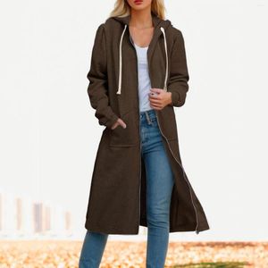 Trench da donna Autunno Inverno Casual Cappotto da donna Allentato maniche lunghe Felpe con cappuccio Giacca con zip Capispalla oversize