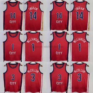 براندون ويليامسون إنغرام جيرسي مطبوع كرة السلة 2023-24 Red McCollum قمصان طباعة قمصان جديدة