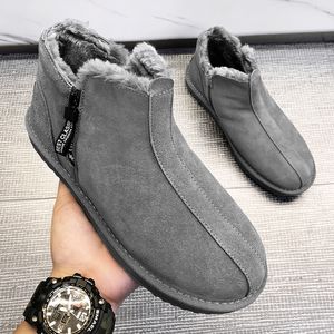 Scarpe eleganti Stivali da neve in pelle scamosciata da uomo Impermeabili Antiscivolo Confortevoli Inverno Caldo Fodera in peluche Sci da esterno 230912