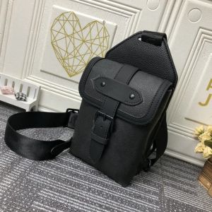 Saumur mochila mensageiro dos homens bolsa de ombro lona couro genuíno cruz corpo monogramas eclipse preto bolsa dos designers dos homens flip bags