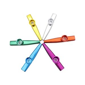 Guldpläterad Kazoo Party Favor 123x19mm munblåst instrumentkompis för nybörjare Enkel kompakt och lätt att bära små instrumentkompagnement 0914