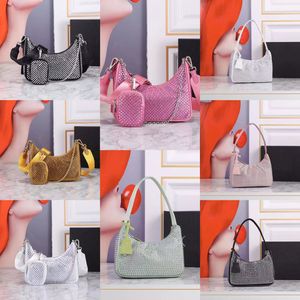 Luxurys Designer-Tasche Damen Umhängetasche Umhängetasche 2005 Kristall Diamante Handtaschen Metallische Perlen Glitzer Diamanten Lady Achseltasche Damen Geldbörse Geldbörsen