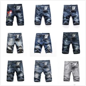 Jeans viola firmati jeans da uomo jeans corti in denim fori dritti jeans attillati casual estate Night club blu Pantaloni da uomo in cotone stile italiano jeans strappati Strada di alta qualità