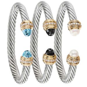 Designer DY Bracelet Luxury Top New Fashion Stainless Steel Haoshi Titanium Wire Twist Rope 7MM Open Jewelry Accessories