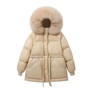 Piumini Parka da donna Giubbotti da donna Cappotto invernale Parka da donna Casual Tinta unita Cappotto ispessito Cappuccio di pelliccia Ispessito Caldo piumino di cotone Donna 230912