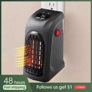 Home Heaters 400W Electric Wall Outlet Heater Led Display Plug In Mini Heater for Home Office Indoor Use Low Consumption Space Heater Warm HKD230904
