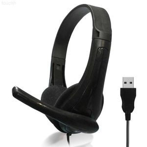 Telefon komórkowy słuchawki USB Przewodowe słuchawki uniwersalny zestaw słuchawkowy gier z mikrofonem Redukcja Hełm słuchawek do laptopa L230914