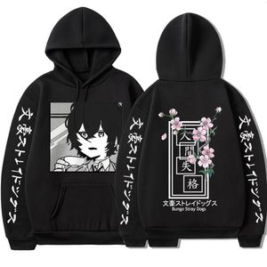 Moletons masculinos Moletons Bungo Stray Dogs Japão Anime Impressão Unissex Hoodie Dazai Osamu Outono Inverno Moletom para Mulher / Homem Harajuku Pullovers 230914