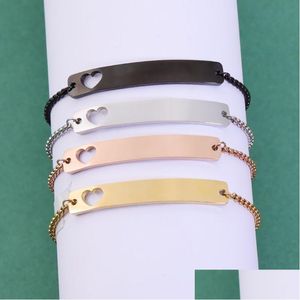 Charm armband spegel ihålig persikhjärta krökt långt armband justerbar lådkedja polerat rostfritt stål hand smycken kvinnor släpp d dipl