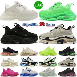 Designer triple s uomo donna Balencaigaities scarpe casual pista per uomo donna designer scarpe casual piattaforma sneakers suola trasparente nero bianco grigio rosso rosa b bug