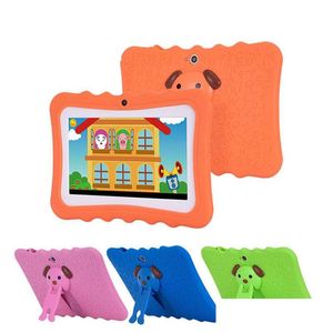 Tablet Pc Kids Brand 7 Inch Quad Core Children Android 4.4 Allwinner A33 Player Wifi Big Speaker Protective Er Drop Delivery Computers Dh623
