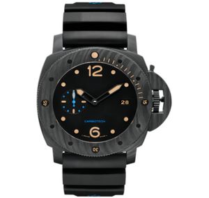 PAM 0616 relógios automáticos masculinos 47mm mostrador cor preta 2555 movimento mecânico relógio de pulso carbotech luminoso9248682
