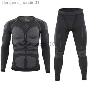 Mens Thermal Underwear Mens Tracksuits Thermal Underwear Men Tracksuit Tactical Training Fitness Tops Pants Sets Under Wear Suit Mens Autumn Winter Thermo Long Joh