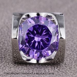 Natural Gemstone Amethyst Diamond Necklace Pendant Personalized Link Chain Moissanite Pendants Fashion Necklaces Chain And Pendant Couple Jewellery Jewels Gems