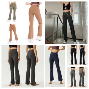 Groove 2022 Yoga Svasato abbigliamento da allenamento per le donne Pantaloni da donna a vita alta Slim Fit Belly Milkshake Sportswear Bell-bottom Mostra le gambe lunghe