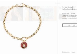 Foundrae Red Star - Pulseira Belcher Média de Força Espada Pulseira de diamante em ouro de 18 quilates Sinal de estrela para mulheres designer de joias pingente personalizado banhado a 18K