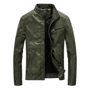 Men's Leather Faux Green Jacket Men Padded Thin Velvet Motorcycle Coat Spring Casual Outwear Plus Size 3XL5XL Loose Overcoat 230912